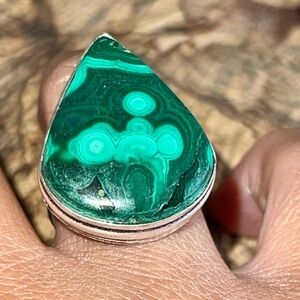 Stalactite Malachite Ring 8 1/2